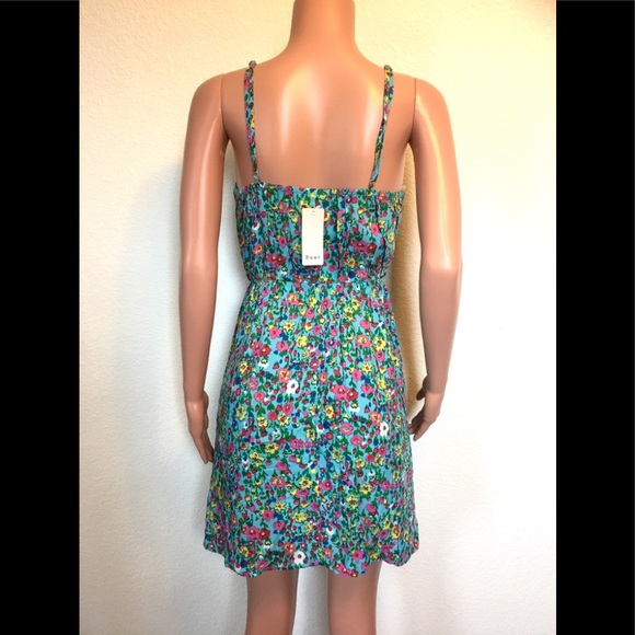 🎉HP🎉 NEW Poet Blue Floral Spaghetti Strap Dress - Picture 4 of 10